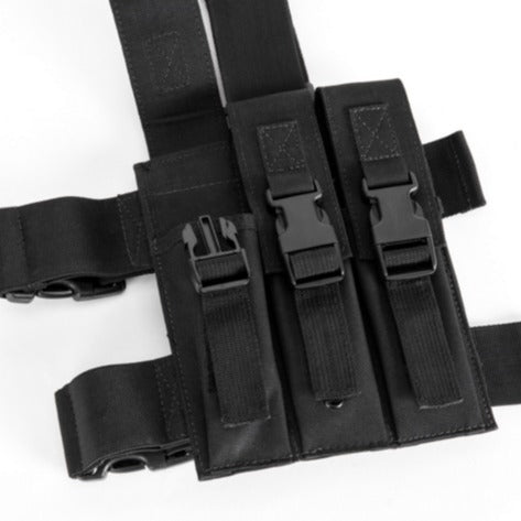 Outdoor Multi-Functional Leg Magazine Pouch With Three Compartments