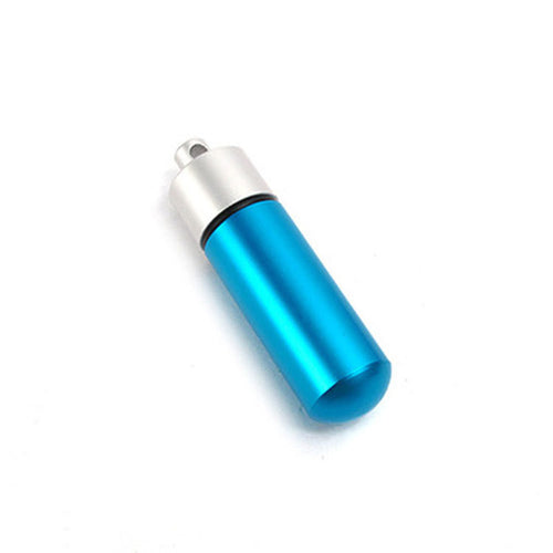 Rainbow Color Aluminum Alloy Survival Storage Medicine Bottle Key Pendant
