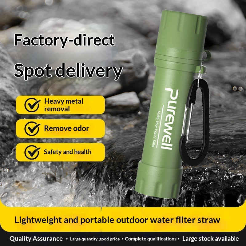 Outdoor Water Purification Filter Survival Portable Straw Water Filter Wilderness Water Purification Tool