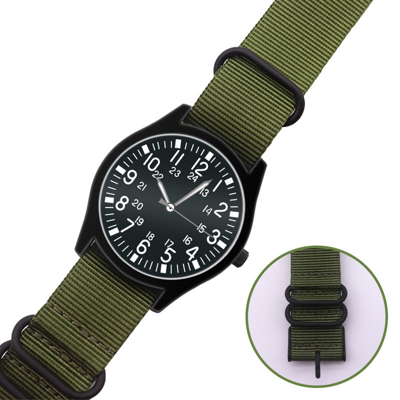 Nylon Strap Outdoor Sports Waterproof Military Watch Student