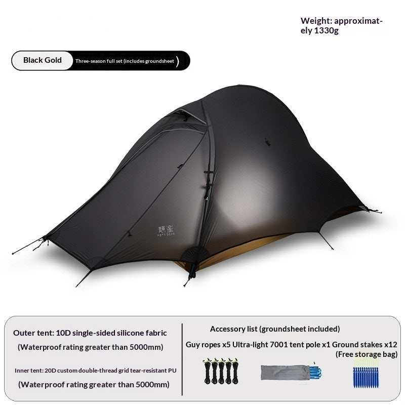 Camping Fishbone Outdoor Hiking Tent Rain- And Wind-resistant Lightweight Silicone-coated Trekking Tent For Cycling - EDC Italia