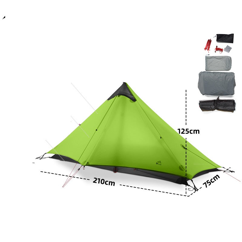 Silicon coated double tip single tip poleless tent rainproof - EDC Italia