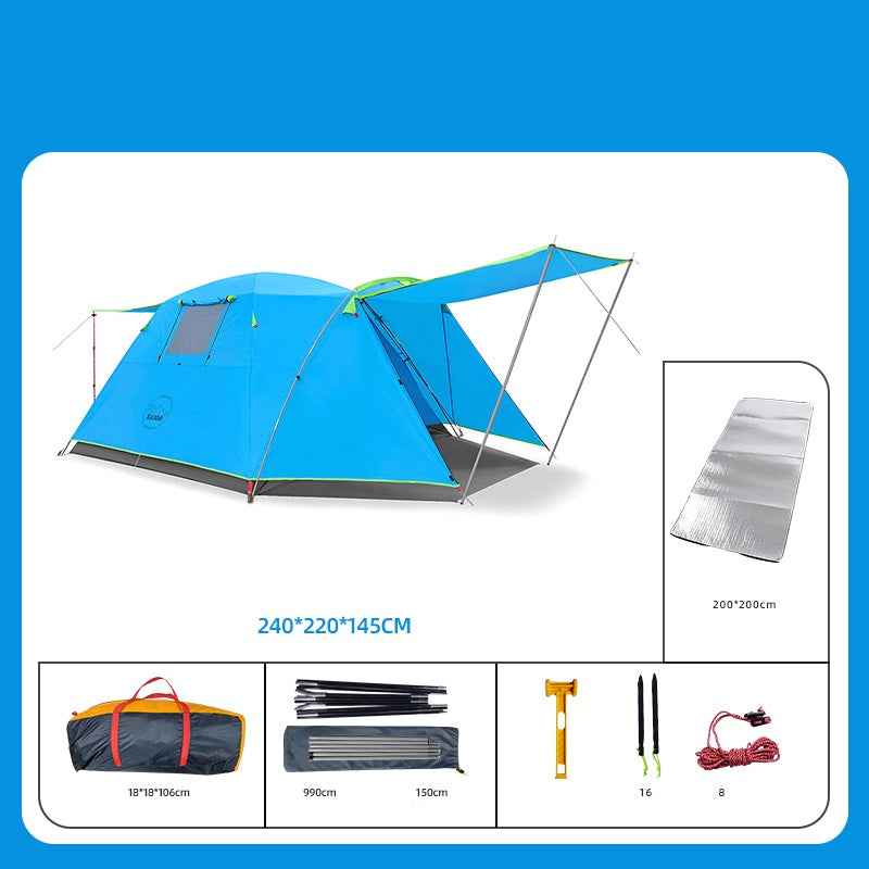 Four Person Outdoor Camping Space Folding And Thickening Tent Rain And Sun Proof Outdoor - EDC Italia