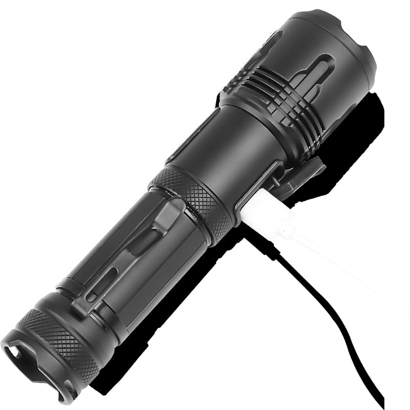 Strong Light Tactical Flashlight With Pen Clip Attack Head