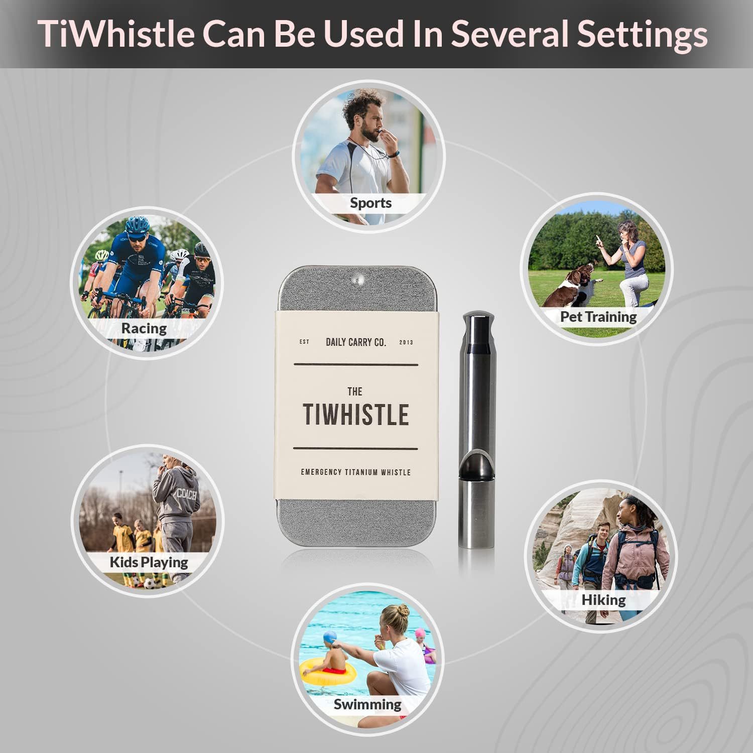 Titanium Alloy EDC Whistle Men's Pendant