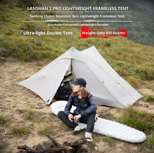 Outdoor Camping Hiking Crossing Ultralight Pole-free Pyramid Double-person Tent - EDC Italia