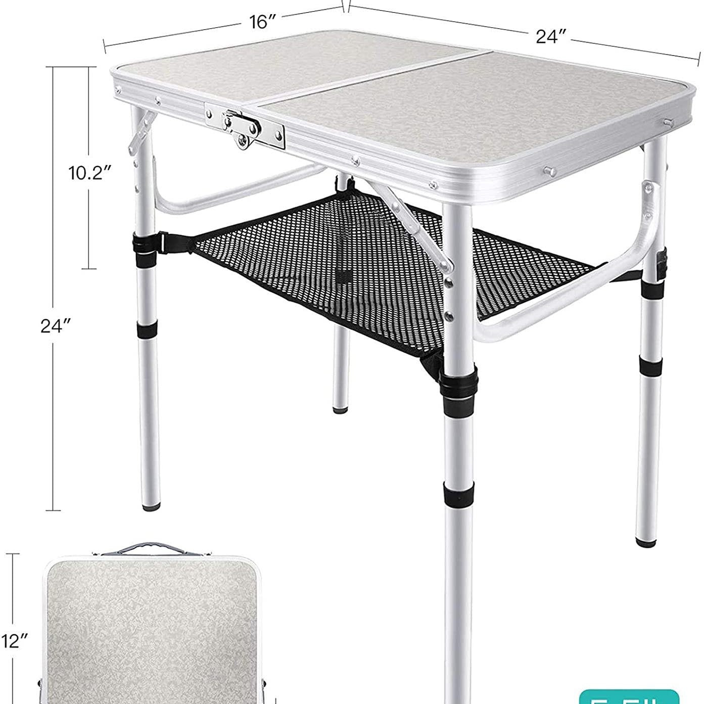 AMZ Small Ruler Camping Table 604060 Two Fold Foldable Camping Picnic With Net - EDC Italia