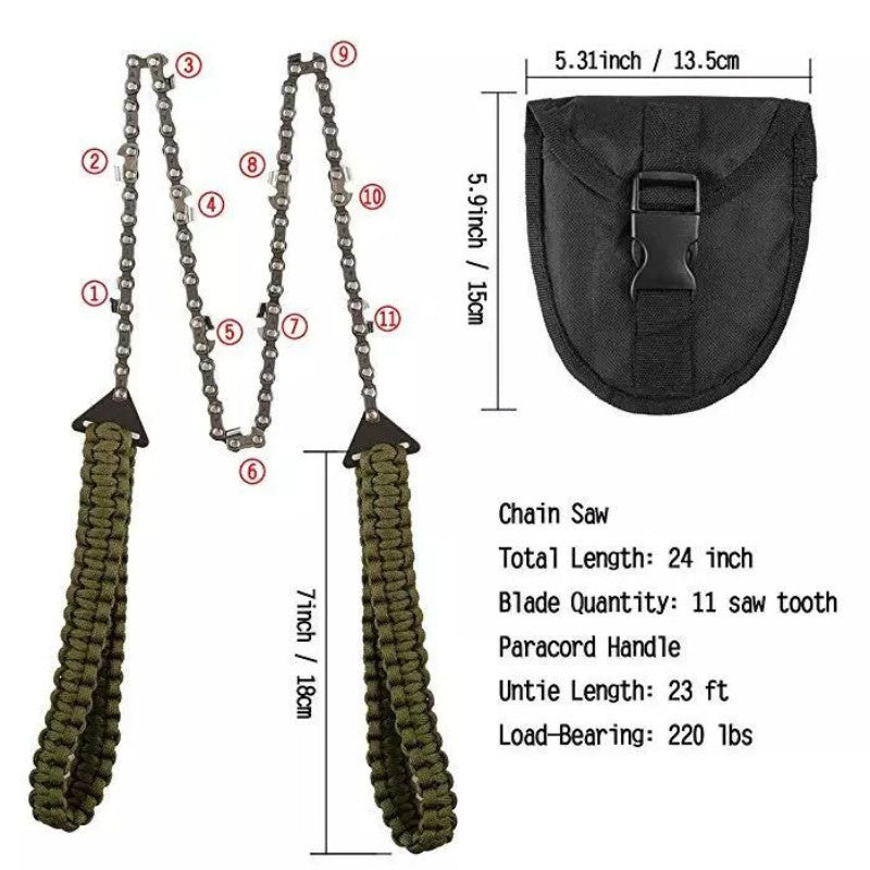 Braided Umbrella Rope Camping Survival Pocket Saw - EDC Italia