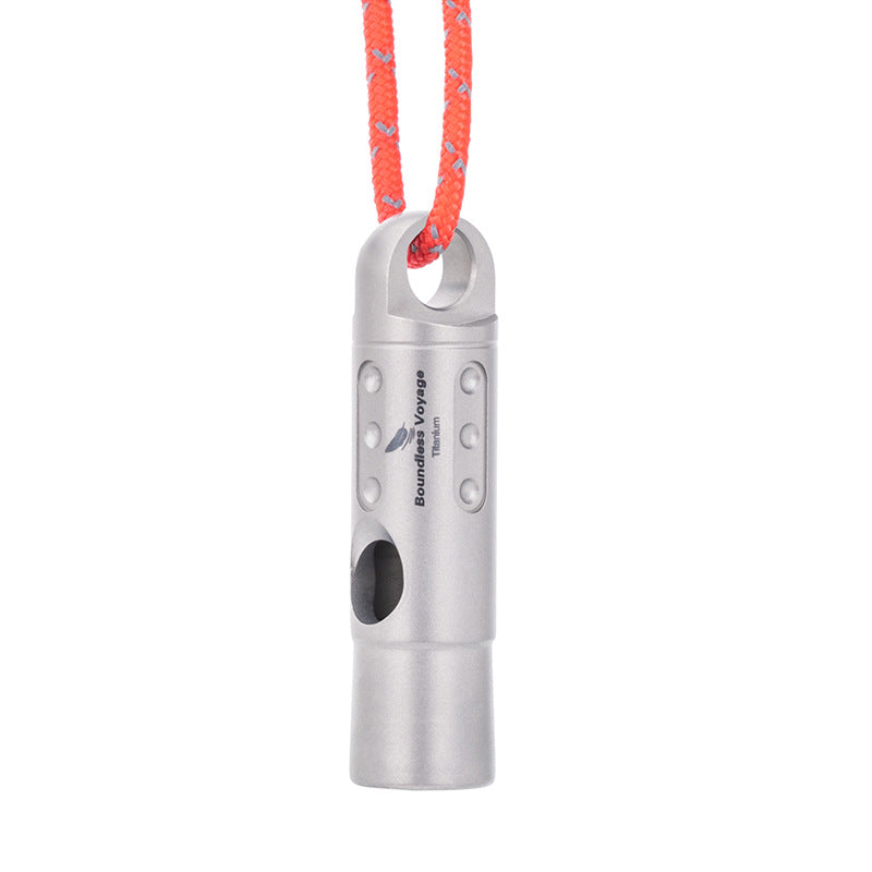 Pure Titanium Outdoor Survival Whistle Portable Ultra-light Sound Transmission