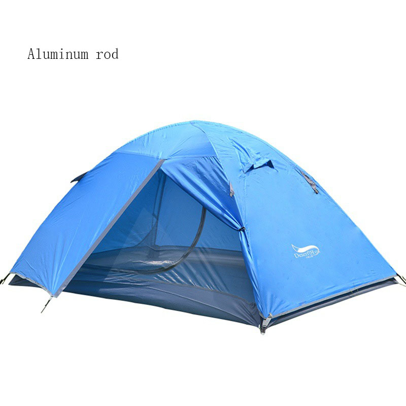 Lightweight Camping Tent Double Layer Fiberglass 2 Person Waterproof Portable Travel Tent - EDC Italia