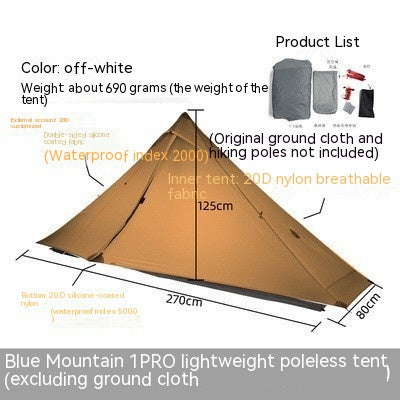 Rain-proof Single Rodless Camping Tent - EDC Italia