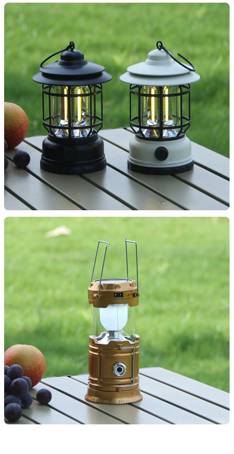 Outdoor Lamp Retro Revolving Lantern Camping Tent Lamp Camping Lamp Rechargeable Portable Lamp Atmosphere Lamp - EDC Italia