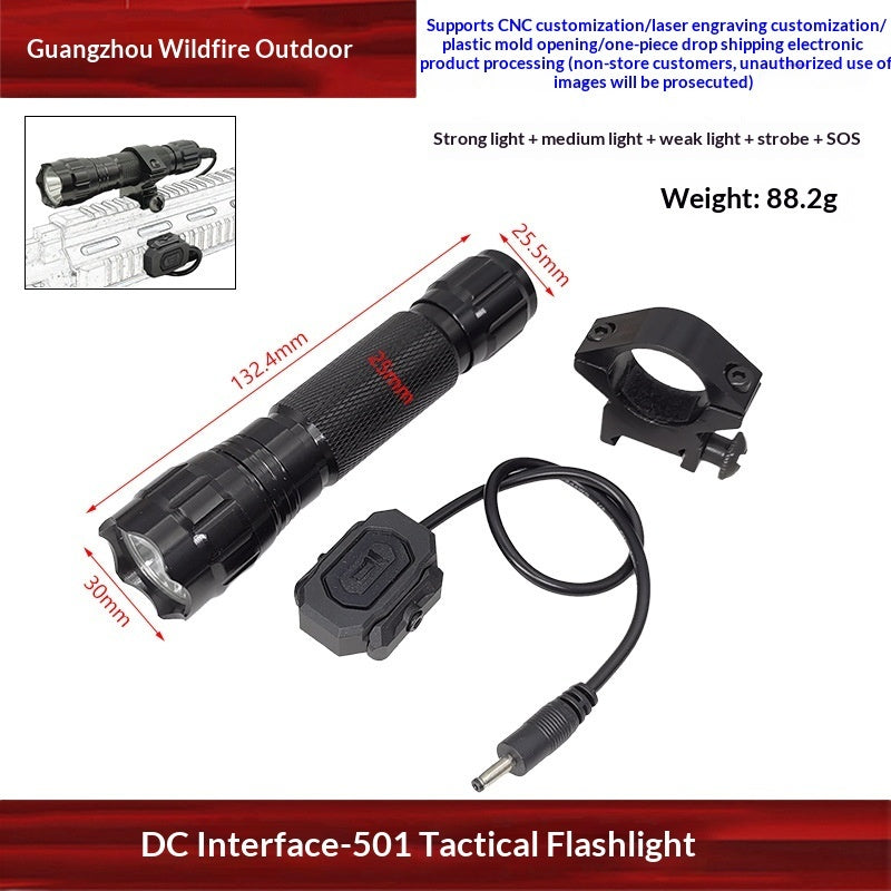 Aluminum Alloy Tactical Flashlight With Zoom And High-intensity Light