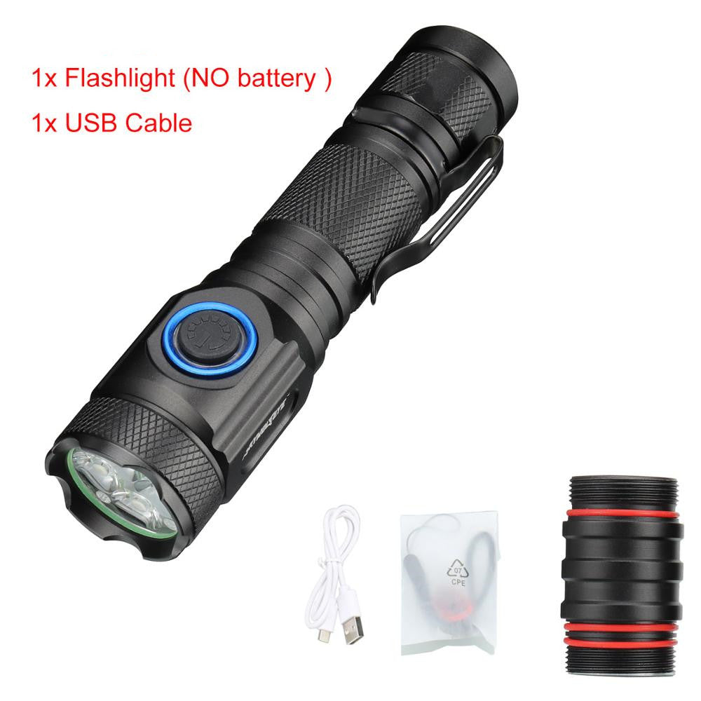 Fashion Simple Rechargeable Powerful Tactical Flashlight