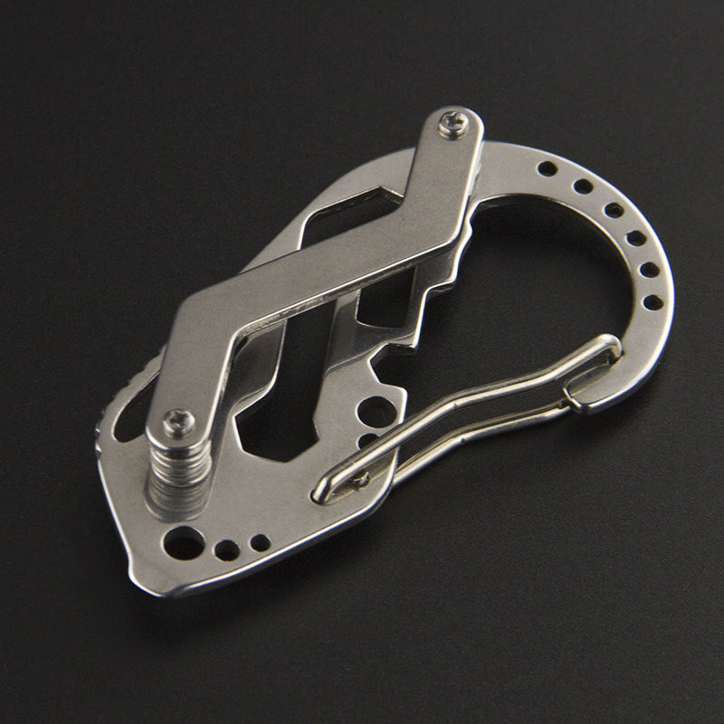 Portable EDC Tools Outdoor Multi-eye Climbing Button Carabiner Multi-functional Stainless Steel