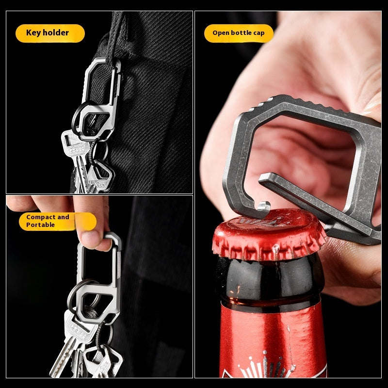 Creative Edc Titanium Alloy Keychain Outdoor Multifunctional