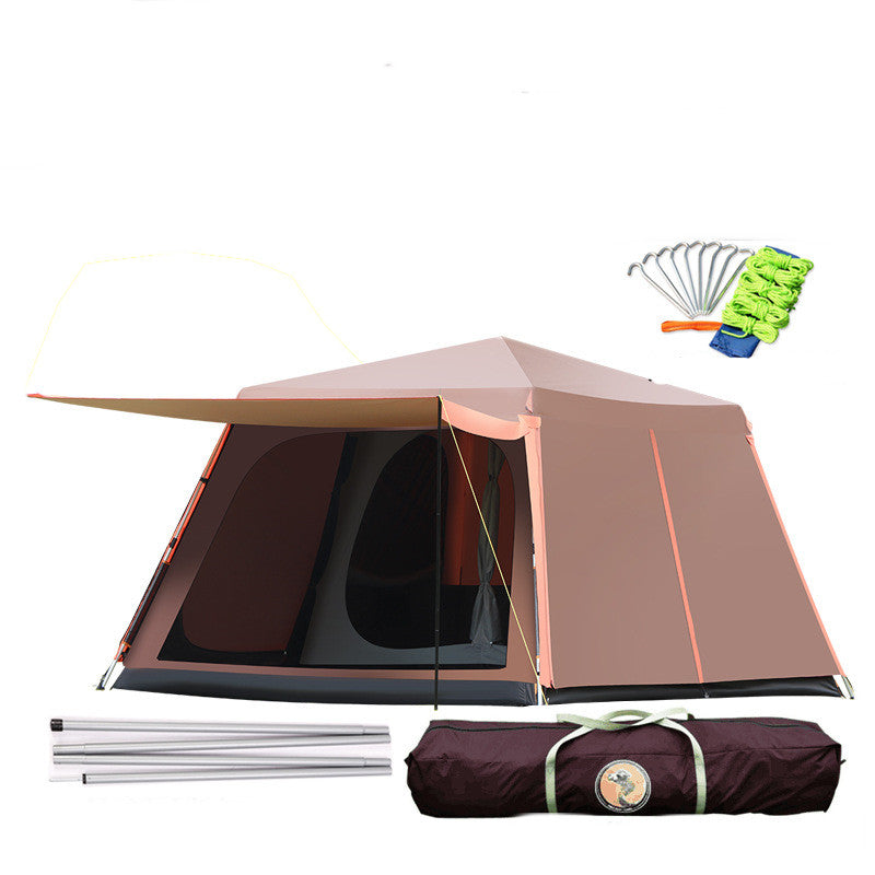 Outdoor Fully Automatic Aluminum Pole 3-4-5-8 People Double-layer Thickening Rainstorm Field Camping Big Tent - EDC Italia