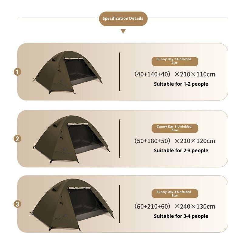 Outdoor Equipment Rain-proof Thickened Camping Three-point Tent Windproof Sunscreen Portable Folding Tent - EDC Italia