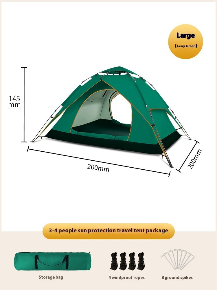 Double-layer Camping 3-4 People Oxford Cloth Camping Tent - EDC Italia