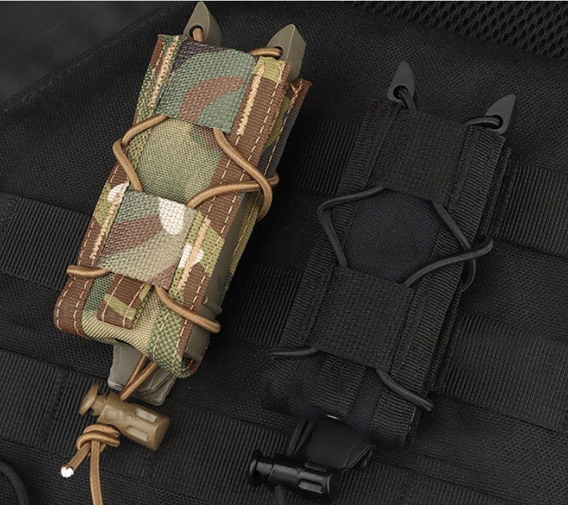 Real CS Tactical 9MM Elastic Functional Outdoor MOLLE Torch Tool Storage Waist Bag