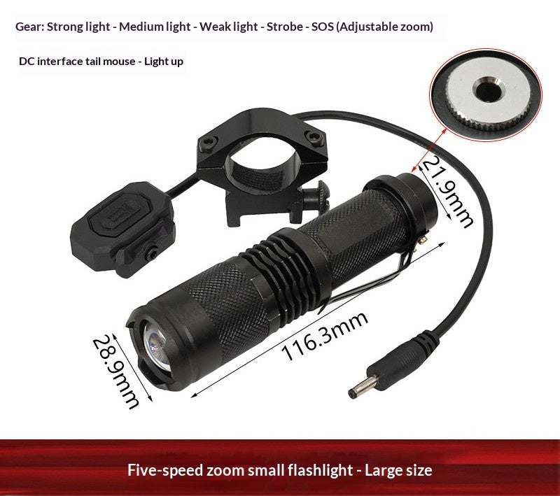 Aluminum Alloy Tactical Flashlight With Zoom And High-intensity Light