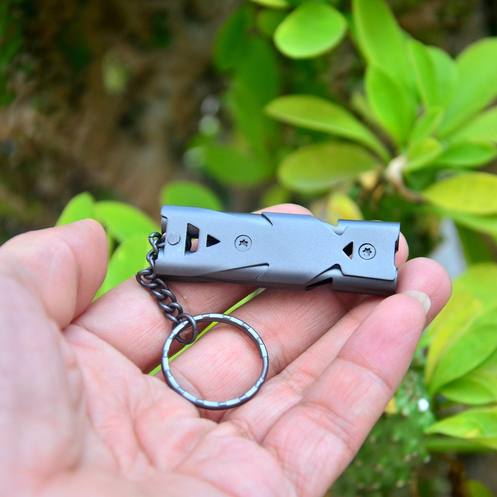 Stainless Steel Double Pipe Whistle High Decibel Process EDC Life Saving