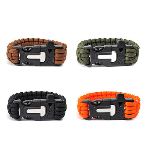 Seven Core Umbrella Rope Braided Survival Whistle Play Flint Escape Emergency Umbrella Rope Bracelet