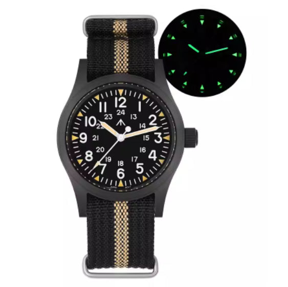 Retro Military Watch With A Quartz Second Hand