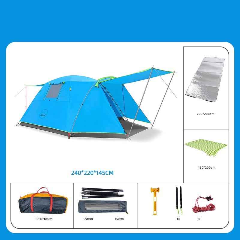 Four Person Outdoor Camping Space Folding And Thickening Tent Rain And Sun Proof Outdoor - EDC Italia