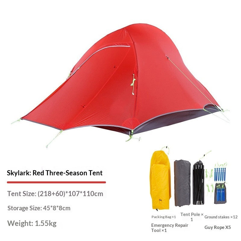 Camping Fishbone Outdoor Hiking Tent Rain- And Wind-resistant Lightweight Silicone-coated Trekking Tent For Cycling - EDC Italia