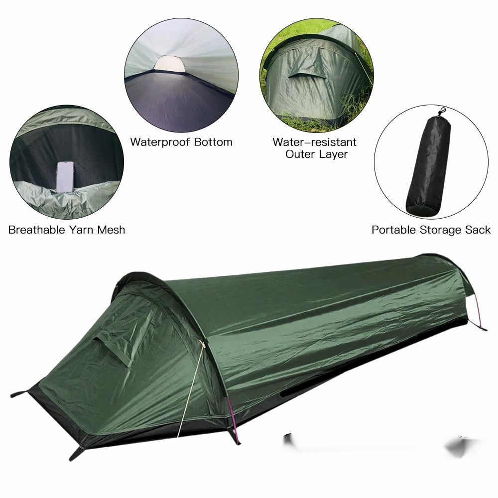 Outdoor Equipment Mountaineering Single 1 Person Wild Camping Small Sleeping Bag Tent - EDC Italia