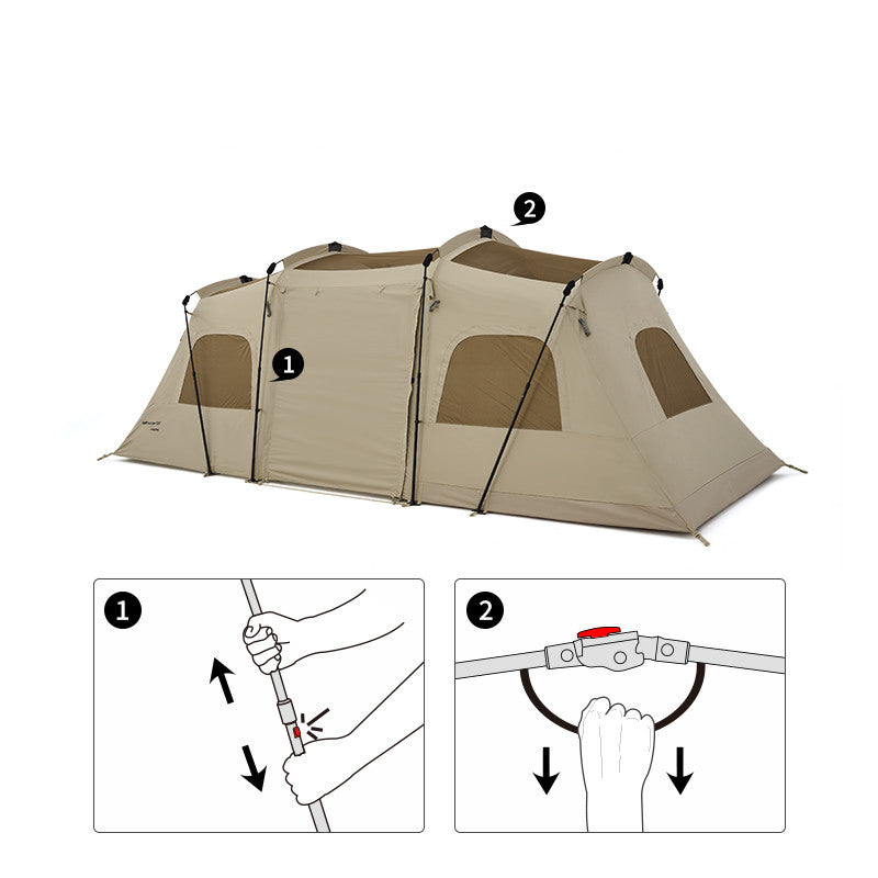 Outdoor Camping Speed Opening Tunnel Tent Rain And Sun Protection - EDC Italia