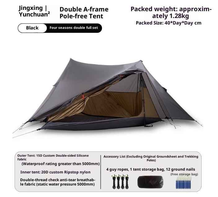 Free-standing Ultra Lightweight Double-sided Tent - 15D Silicone-coated Stormproof A-pole - EDC Italia