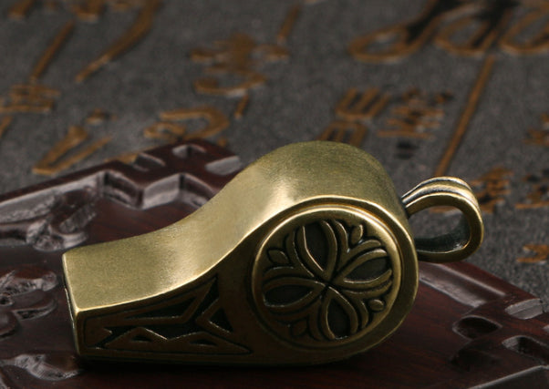 Brass Cross Pattern Whistle Brass Retro Survival Whistle
