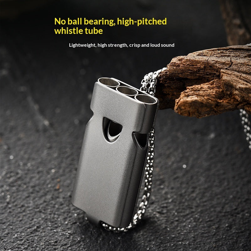 Titanium Alloy Three-Tube Whistle High-Volume Outdoor Emergency Survival Whistle
