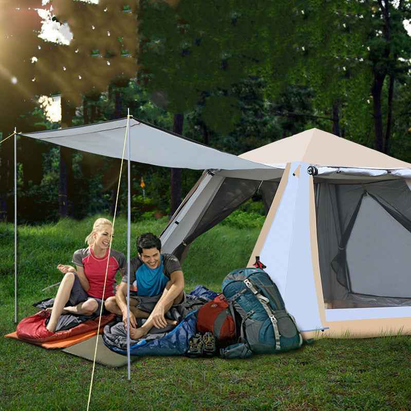 Fully Automatic Outdoor Quick-open Camping Camping Beach Sunscreen Thickening Rainstorm Double-layer Aluminum Pole Tent - EDC Italia