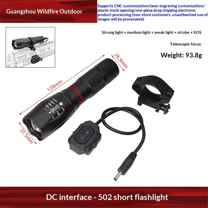 Aluminum Alloy Tactical Flashlight With Zoom And High-intensity Light