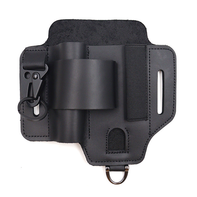 EDC Tactical Tool Leather Sheath Field Survival Storage Waist Bag