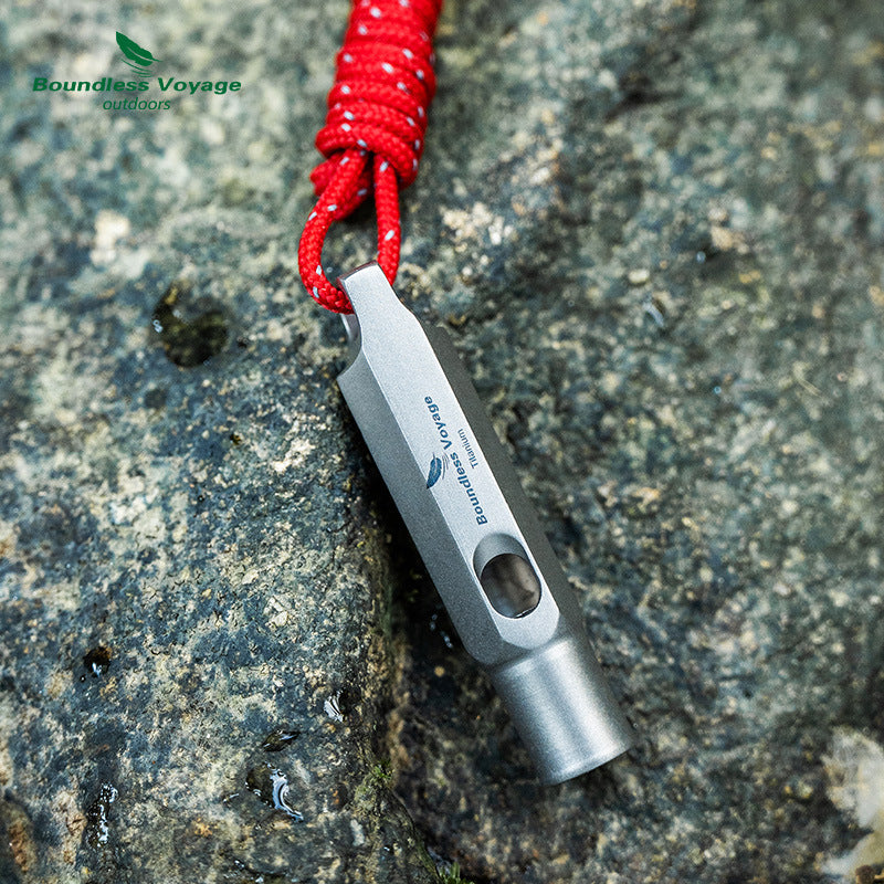 Pure Titanium Outdoor Survival Whistle Portable Ultra-light Sound Transmission