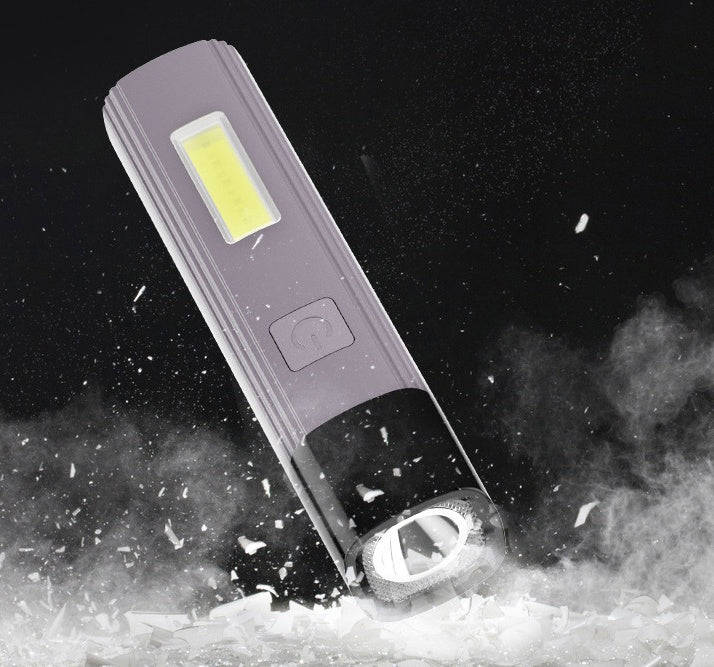 Mini COB Flashlight Rechargeable Outdoor Small Flashlight Walking Portable Household Flashlight