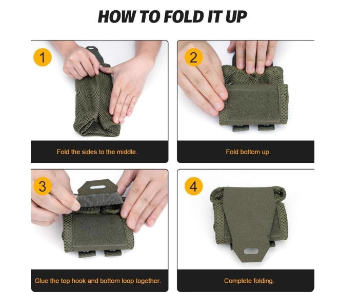 Tactical Folding Mesh Storage Bag Outdoor Adjustable