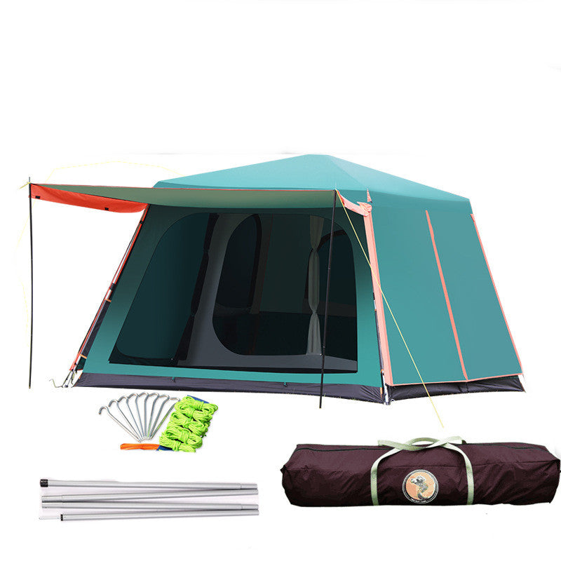 Outdoor Fully Automatic Aluminum Pole 3-4-5-8 People Double-layer Thickening Rainstorm Field Camping Big Tent - EDC Italia