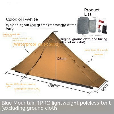 Rain-proof Single Rodless Camping Tent - EDC Italia