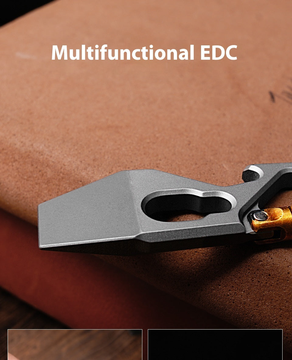 Mini Titanium Alloy Crowbar Keychain Pendant EDC Portable Delivery Tool Bottle Opener