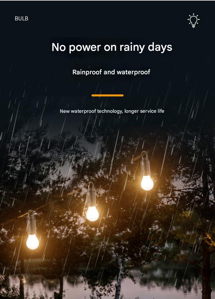 LED Solar Light Camping Emergency Light Bulb Tungsten Filament Light Rechargeable Mosquito Repellent Light Portable Outdoor Lighting Camping - EDC Italia