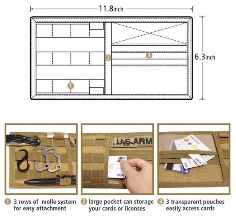 Sun Visor Clip For Tactical Vehicle Multifunctional ID Pack